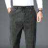 Men's Fleece-Lined Corduroy Pants - Elastic, Loose-Fit, Straight-Leg for Fall & Winter