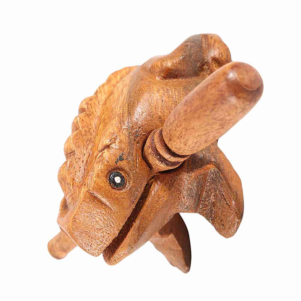 Thailand Traditional Craft Wooden Lucky Frog Croaking Musical Instrument Home Office Decor #1