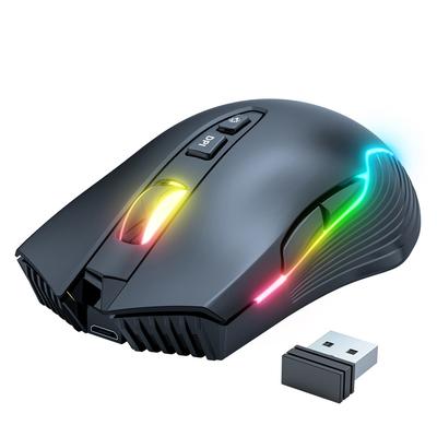 Беспроводная мышь USB перезаряжаемая эргономичная беспроводная игровая мышь для ноутбука ПК компьютера черная