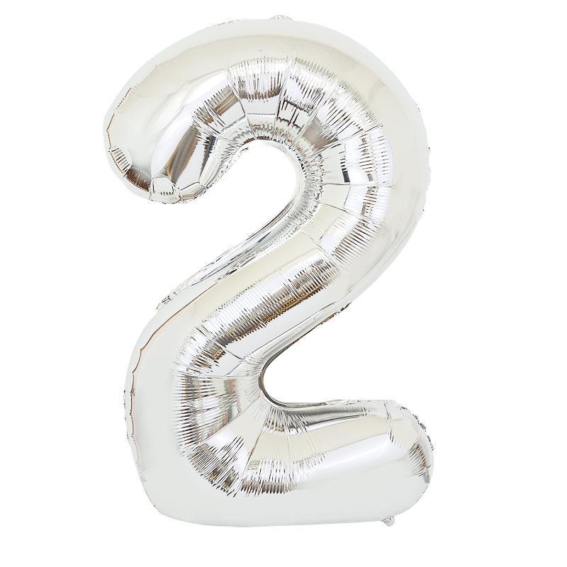 32-дюймовые золотые и серебряные цифровые фольгированные шары для украшения вечеринки - Американский стиль