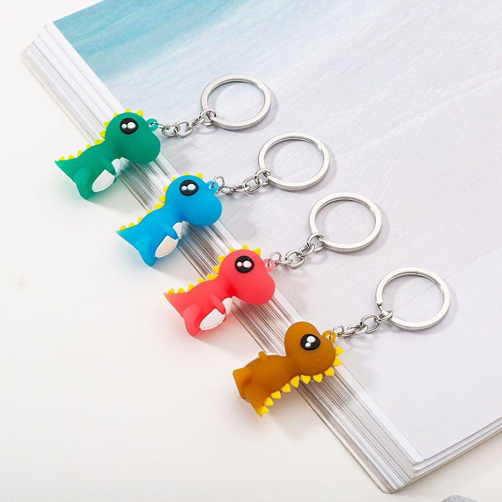 Cute PVC Women Cartoon Car Key Ring Bag Charm Pendant Christmas Gift Dinosaur Keychain
