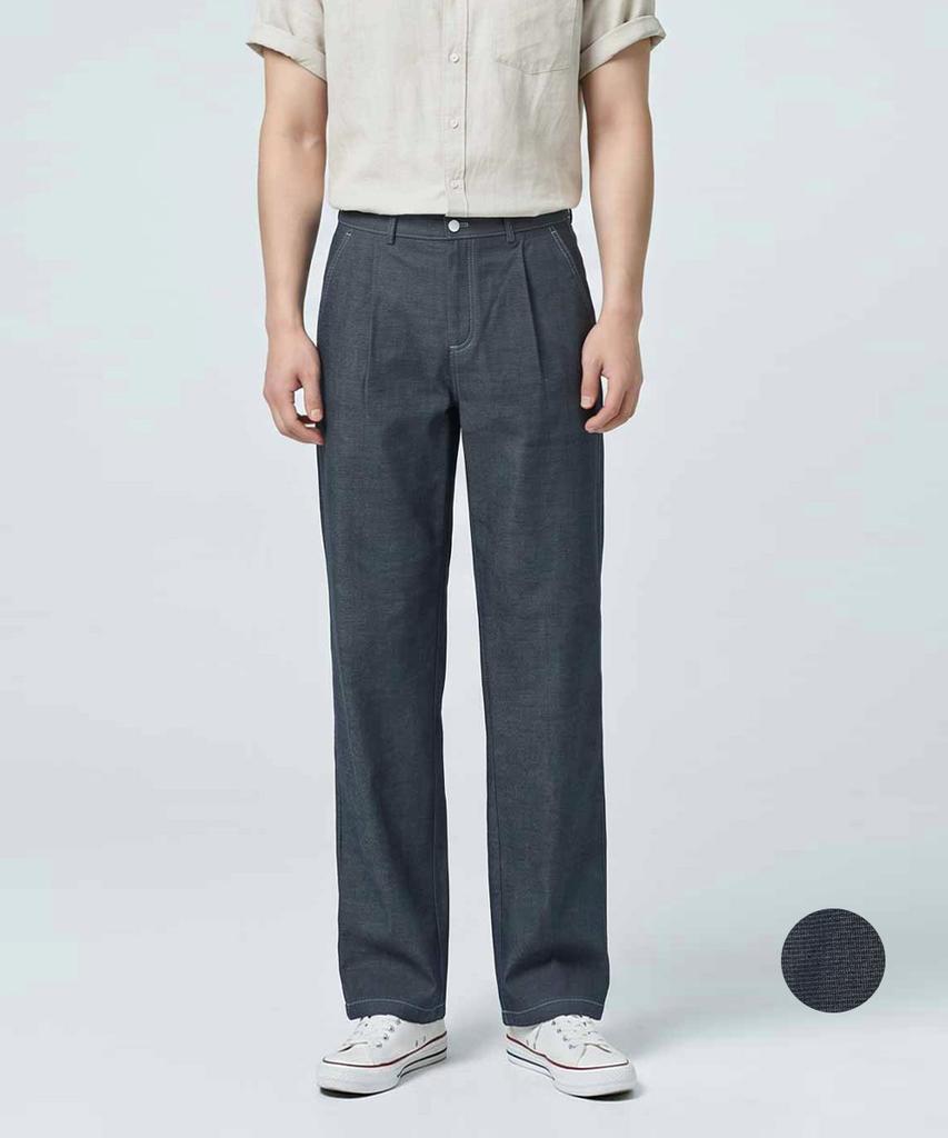 KIM YOUNG JOO GOLF Summer Fine Check Back Elastic Cotton Blend Men'S Semi-Wide Pants Kqmmsl47