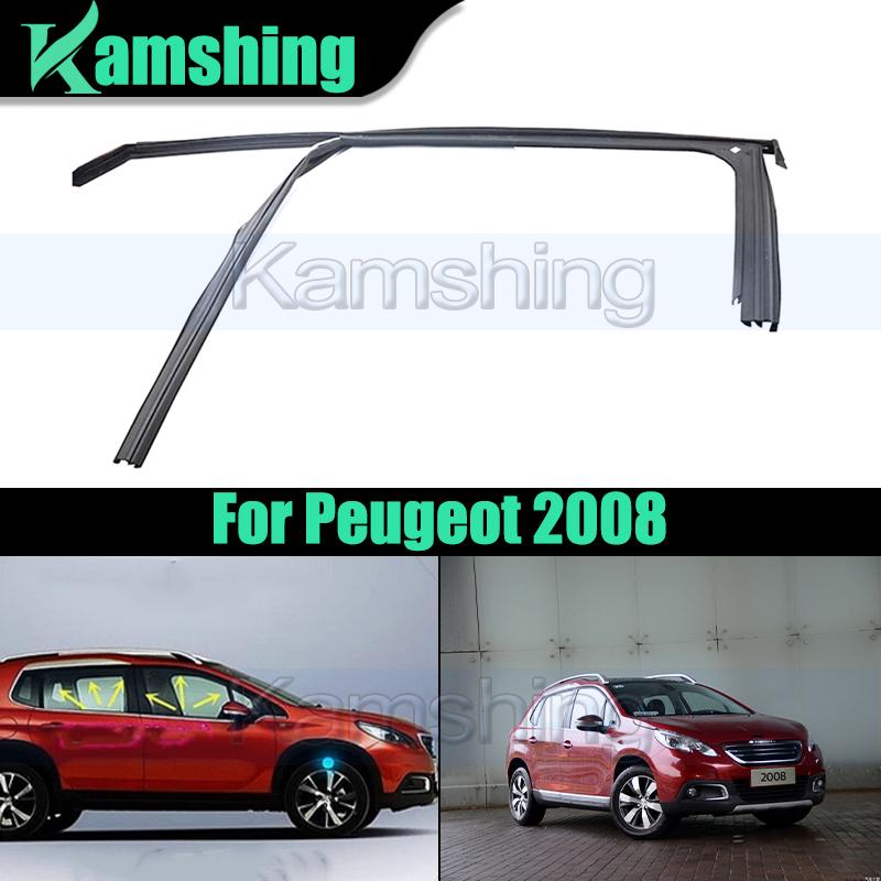 Верхняя резиновая уплотнительная полоса оконного стекла автомобиля для Peugeot 2008 Направляющая канавка стеклоподъемника двери Грязеуловитель