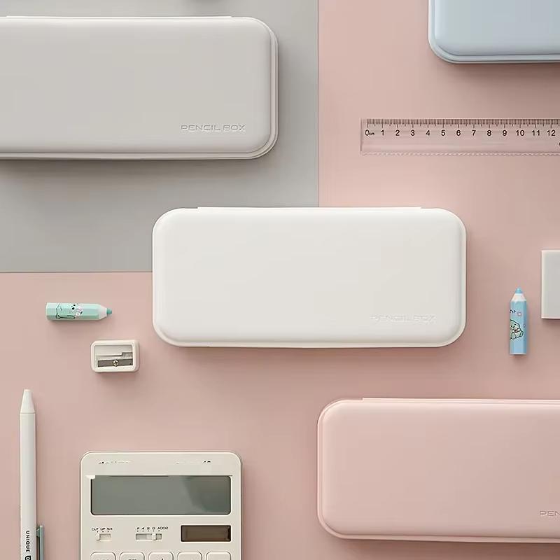 Простой пенал, портативный твердый пенал, канцелярские принадлежности для учеников начальной и средней школы, креативная коробка для хранения конфетного цвета