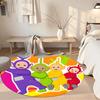 Teletubbies Round Floor Rug Perfect for Study room Game Room Kitchen Dining Room Anti-slip Round Rug Anime Office Decor Best for Christmas