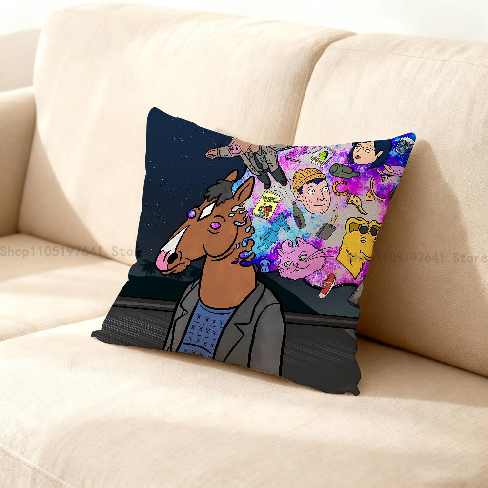 Мультяшная Наволочка B-BoJack H-Horseman милая мультяшная аниме-атрибутика Декоративная Наволочка для Подушки на Кровать Диван Мягкая Наволочка