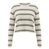 Shop   Women S Striped Back Button Slit Long Sleeve Knit Beige Siu Wkn260040