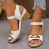 Fashion Women's Fashion Sandals 2025 Summer New Coarse Heel Leisure Comfortable Retro Outdoor Beach Cool Pumps Open Toes Elegant Sandals