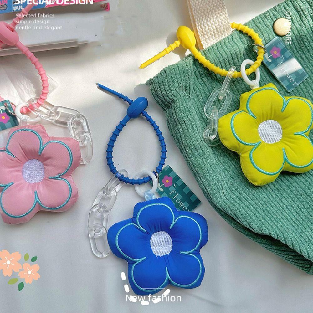 Fabric Flower Fabric Flower Keychain Key Chain Fabric Flower Bag Pendant Backpack Charms
