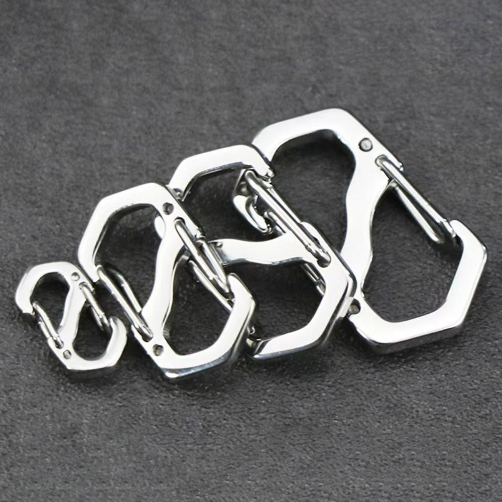 10PCS Backpack Buckle Stainless Steel S Type Carabiner With Lock Mini Outdoor Backpacks Luggage Hook Anti-Theft Key-Lock Tool