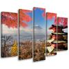 Пятичастный холст с принтом пейзажа Японии, гора