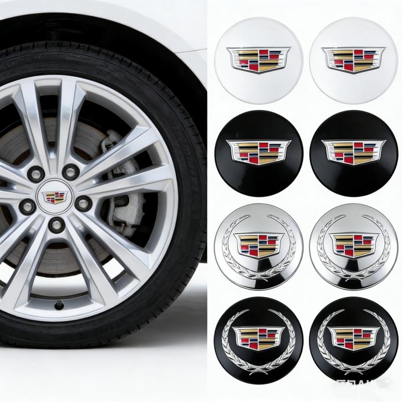 60/65mm Car Wheel Center Hub Emblem Stickers for Cadillac ATS CTS DTS STS SLS SLR XLR Seville CT6 Escalade Auto Accessories zd3