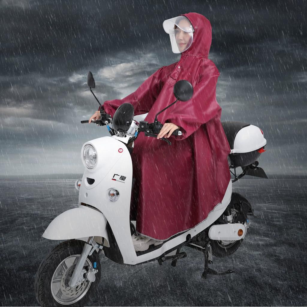 New Model Electric Vehicle Raincoat, Motorcycle Rain Gear with Enlarged and Thickened Double Brim, Suitable for Single or Double Riding, Adult Oxford
