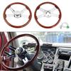457mm Steering Real with Horn Button 18-inch Wheel, Wood, Truck/Car Replacement, (A)