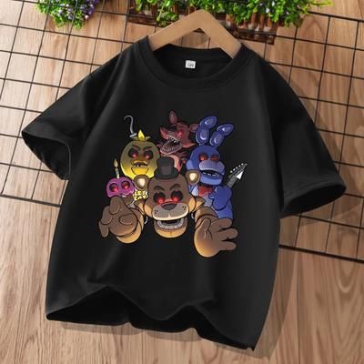 Новые детские футболки Five Nights At Freddys FNAF с мультяшным принтом Детские повседневные спортивные топы с короткими рукавами Детская одежда