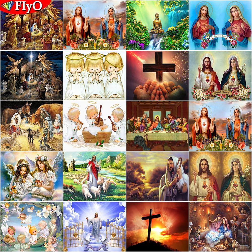 5D DIY Алмазная картина Новые религиозные фигуры Иисус Алмазная вышивка Продажа Портретная мозаика Украшение