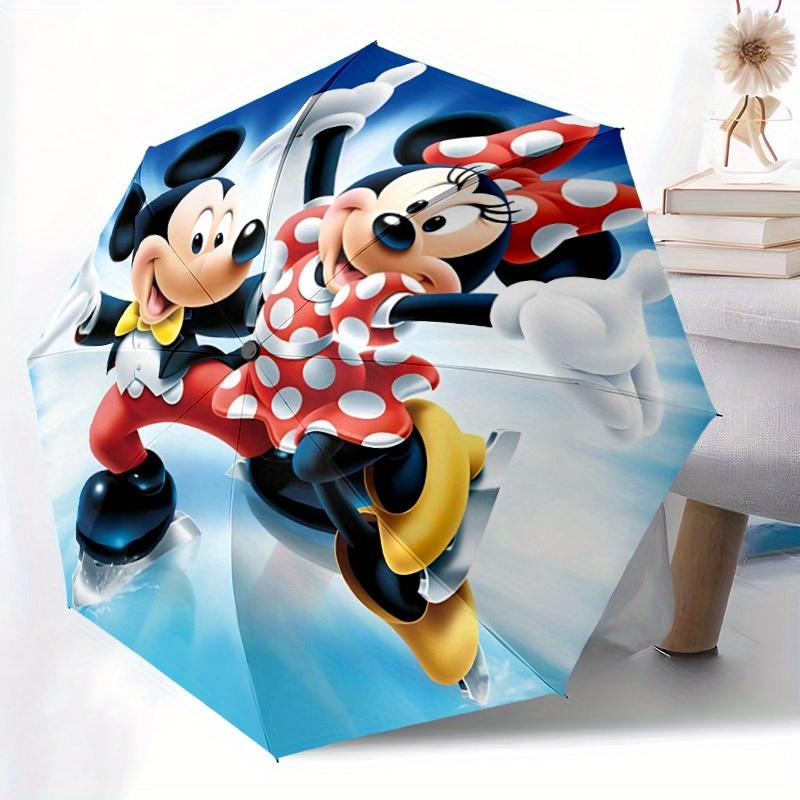 1pc Mickey Mouse, Minnie Mouse Automatic Folding Umbrella, 8-Rib Portable & Foldable Design, Highqualityy0722019
