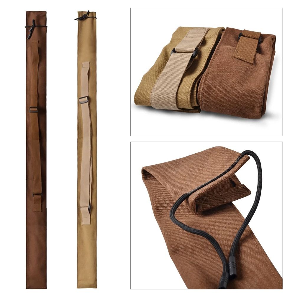 Folding Portable Fishing Rod Bag Canvas Fishing Rod Protective Cover Canvas Rod Pouch