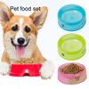 Pet Food Water Feeder Print No Transparent Cartoon Construction Smooth Odor Sturdy Edge Store Water Round Shape High Capacity