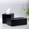 Nordic Modern Natural Marble Tissue Box Black Прямоугольная легкая роскошная бумажная коробка Home Hotel Model Room Творчество Ремесла