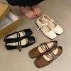 Retro Square Head Shallow Mouth Single Shoes Female Spring and Fall Temperament Fairy Soft Flat Bottom Mary Jane Shoes