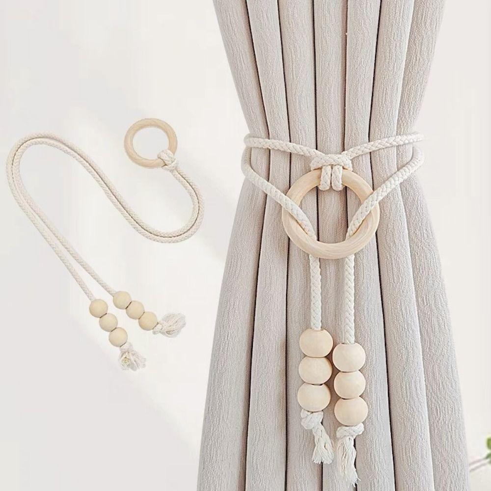 2Pcs Minimalist Macrame Curtain Tiebacks Boho Style Boho Curtain Tiebacks Room Decoration