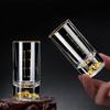 50ml/100ml Creative Golden Edged Wine Glass Gold Mountain Glass Cup Spirits Cup Bar Luxury Whiskey Glass High End Baijiu Goblet