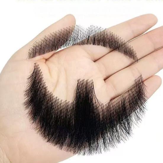 2 шт. Искусственная борода эспаньолка усы ручной работы невидимое кружево волосы на лице накладная эспаньолка борода Хэллоуин наряжаться мужской макияж драма вечеринка кинореквизит