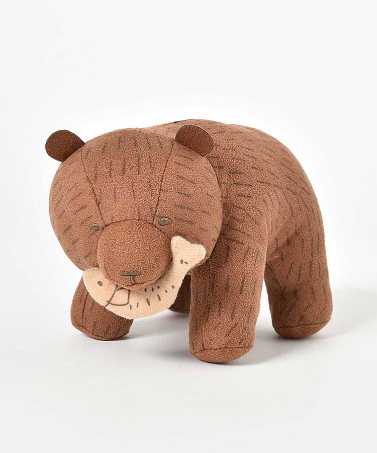 [Bleu Bleuet] Bleu Bleuet Wood Carving Folk Craft Bear Plush Toy Mascot Medium Interior Decor Figurine Cute Soothing