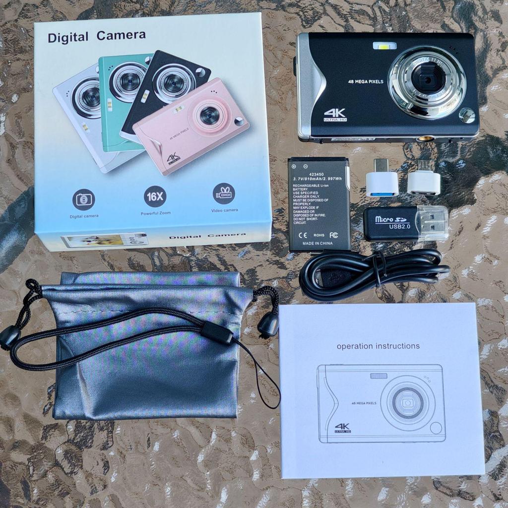4K 64MP Digital Camera with 16x Zoom for Entry-Level Photography & Videography Students