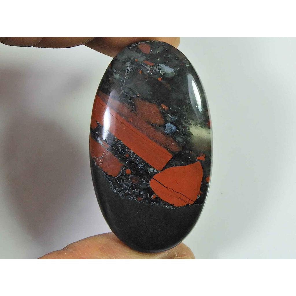 Натуральный Кровавик Пальмовый Кристалл 56 Карат. Овальный кабошон, отдельный драгоценный камень 25X44 мм SK-2588