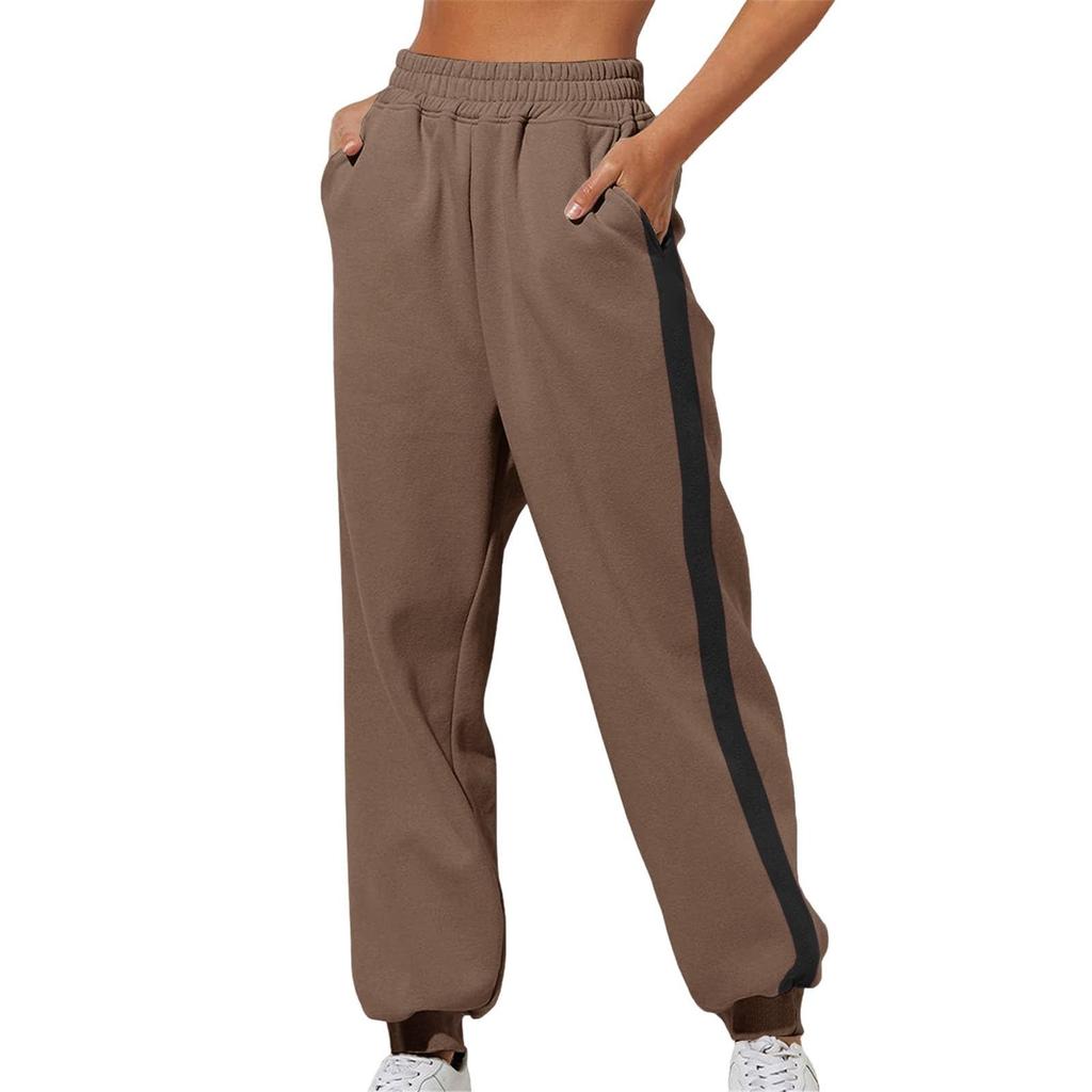 Женские эластичные брюки с манжетами на талии, летние брюки свободного кроя для пеших прогулок, джоггеры с карманом