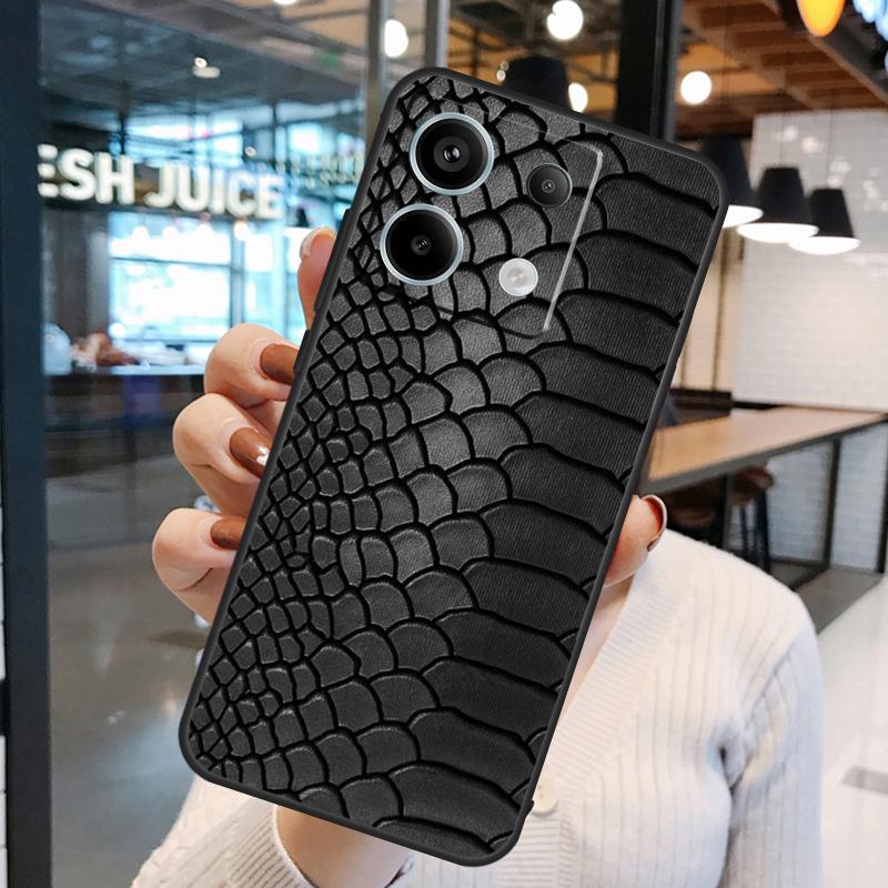 Чехол с текстурой змеиной кожи для Xiaomi Redmi Note 14 Pro 10 11 12 13 15 Pro Plus Redmi 15 10C 12C 13C 14C 15C