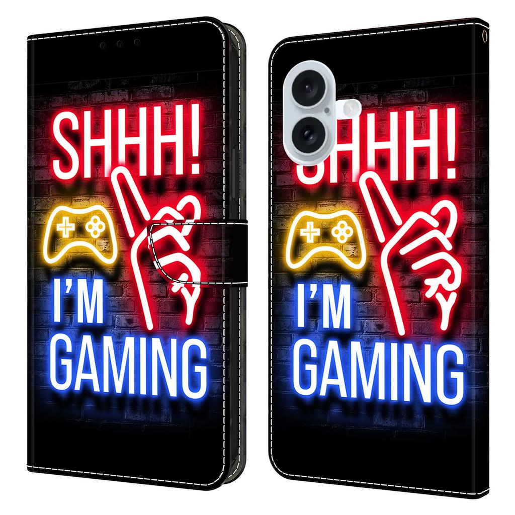 For iPhone 16 Plus Wallet Case Pattern Printing Stand Leather Flip Phone Cover