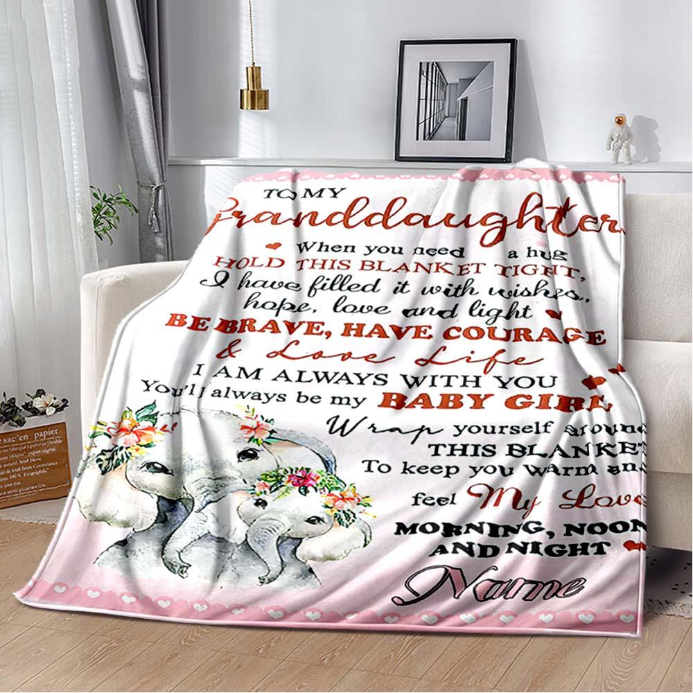 For Granddaughter Customize Your Name Blanket Used For Chair Office Sofa Bed Camping Soft And Warm Giving Friends And Relatives Birthday Graduation