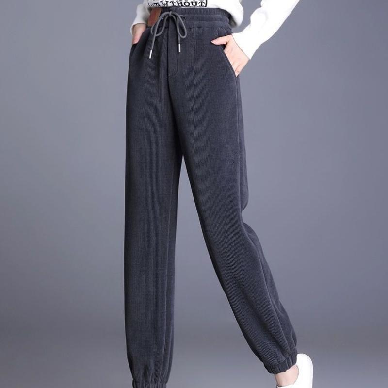 Plush and Thick Pants for Women, Versatile In Autumn and Winter, Straightened and Casual Harun Women's Pants