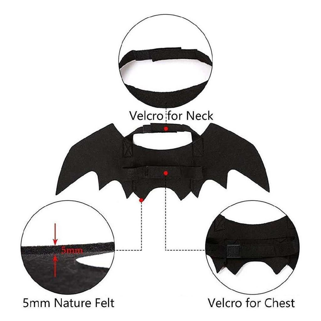 Nordic-Style Felt Bat Wings Pet Costume - Halloween Toy with Double Wings