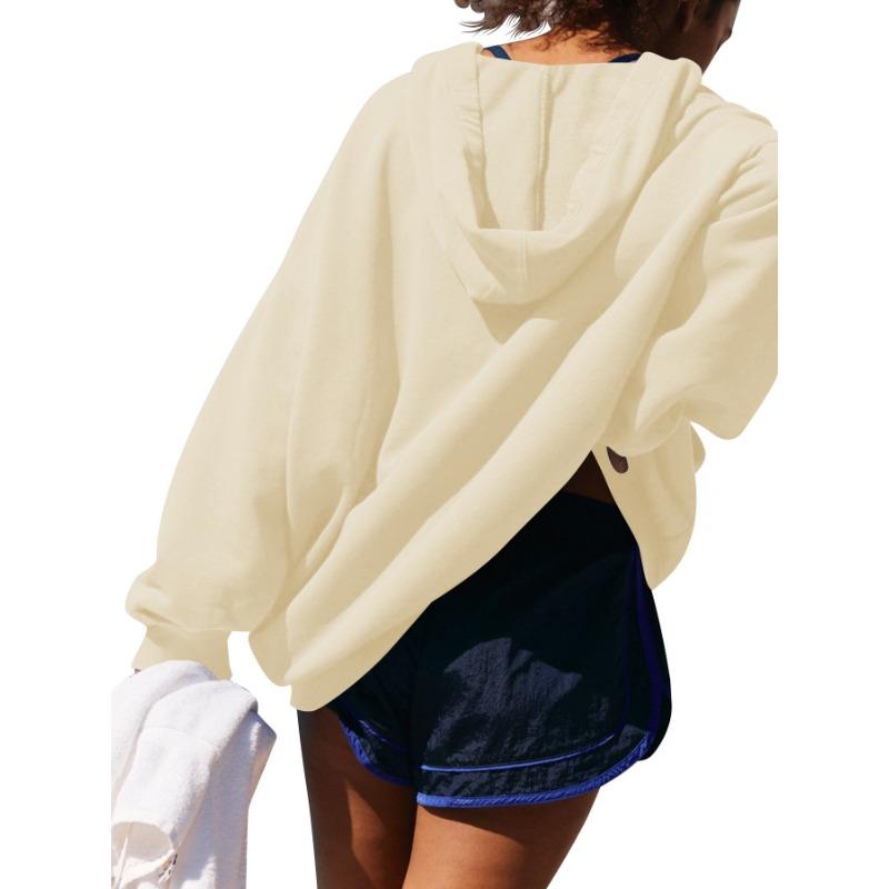 Женская толстовка с капюшоном осень-зима свободного покроя с капюшоном и карманом