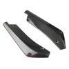 Pair Car Rear Bumper Lip Wrap Angle Splitter Diffuser Carbon Fiber Look+Red Line