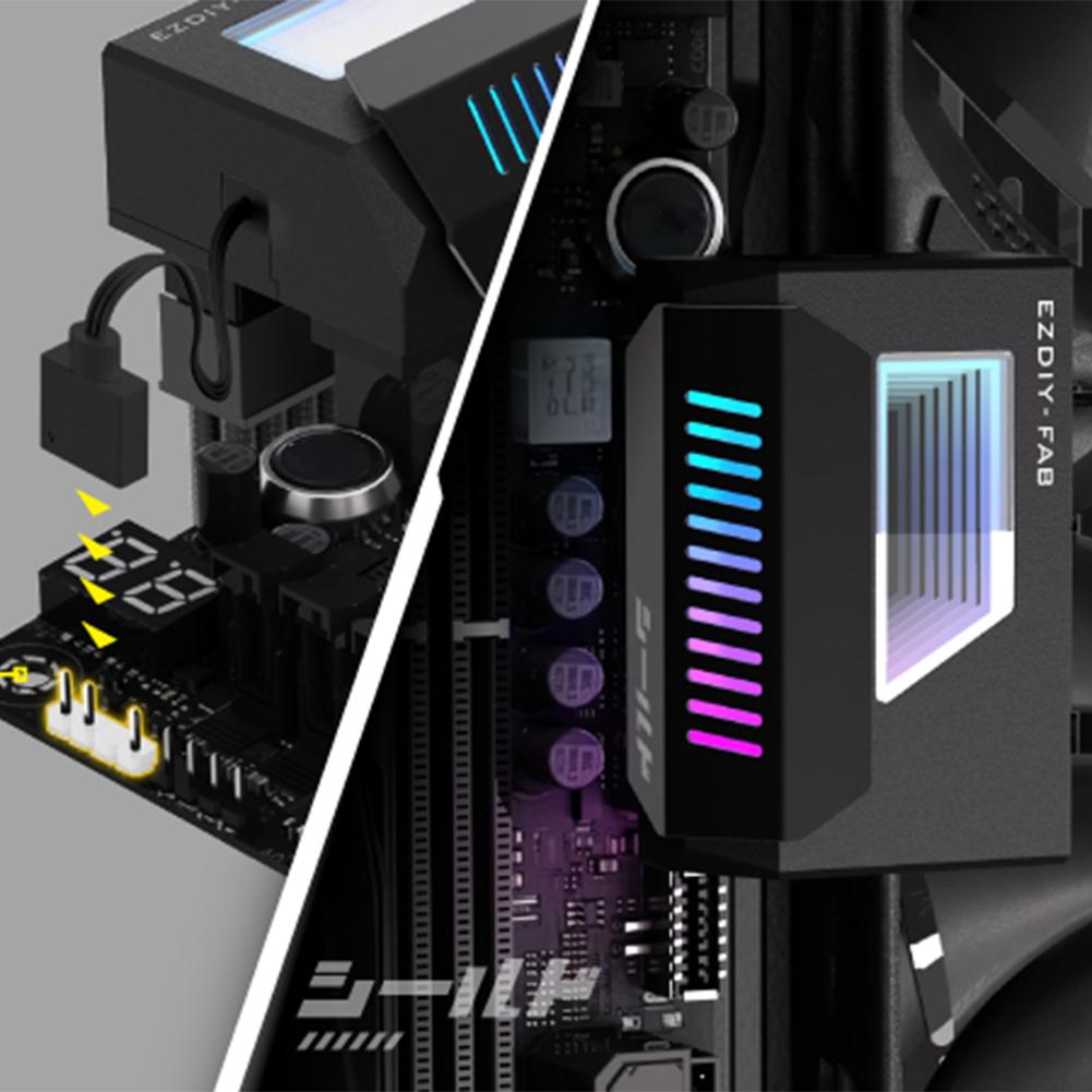 ATX 24 Pin To 180 Degree Power Plug Adapter with Infinity Mirror ARGB Light 24-pin 180° Angle Adapter Connector for Computer PC