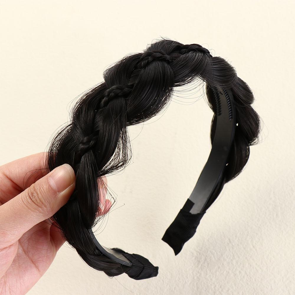 Нескользящая скрученная повязка на голову-парик широкая корейская повязка для волос аксессуары для волос женский обруч для волос повседневный