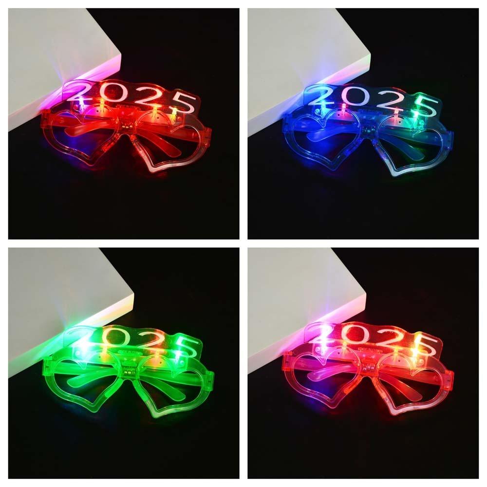 Любовь Сердце Форма 2025 С Новым Годом Светящиеся Очки Новогодняя Вечеринка Очки Рейв Ночной Клуб
