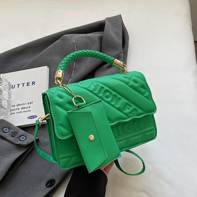 Yogodlns Модная женская квадратная сумка через плечо Samll из искусственной кожи, винтажная однотонная сумка через плечо с верхней ручкой и небольшим кошельком