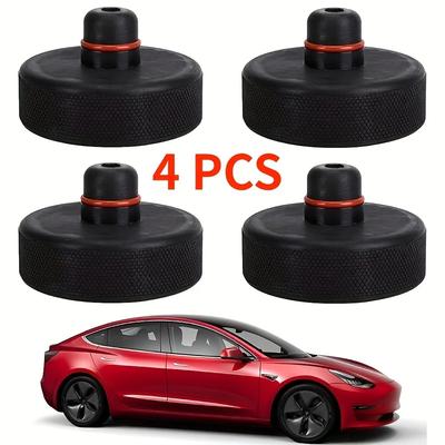 4 шт. Для Tesla Model X/S/3 Черные Резиновые Адаптеры Подушки Точки Подъема ДомкратомПремиальный Стайлинг Улучшенная Защита Легкий Подъем Поддерживающая Подушка