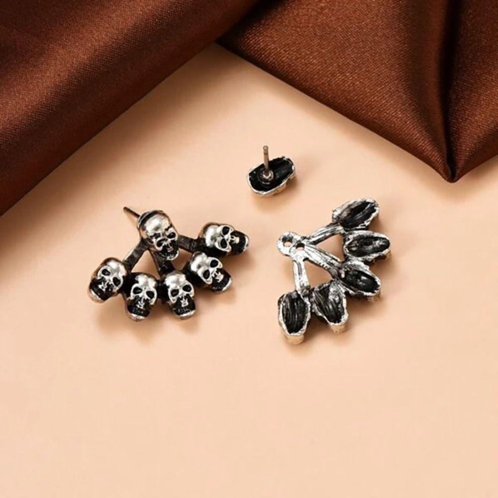 Cool Skeleton Earrings Studs Gothic Halloween Skull Ear Studs Skeleton Hand Stud Earrings Men