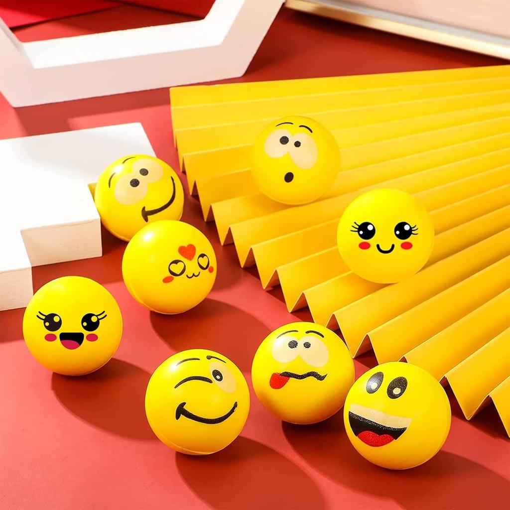 Anti-Stress Balls for Children Adults Smile Face Stress Balls 1.6 Inch Mini Foam Stress Relief Balls Stress Relief Toy for Children's Gift