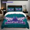Charlotte Hornets Bold Dynamic Team Spirit Bedding(1 * duvet cover + 2 * pillowcase, without core)Soft and comfortable Bedding set