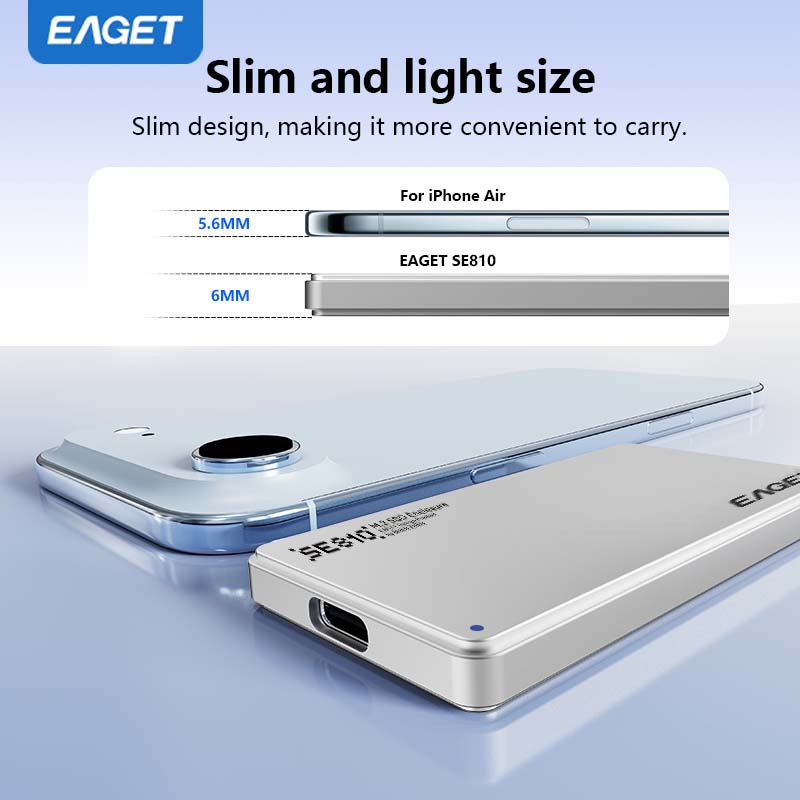 EAGET Ультратонкий SSD-адаптер NVMe M.2, USB 3.2 Gen 2 (10 Гбит/с) к NVMe PCI-E, Поддерживает SSD форм-фактора 2230/2242 (SSD не входит в комплект)