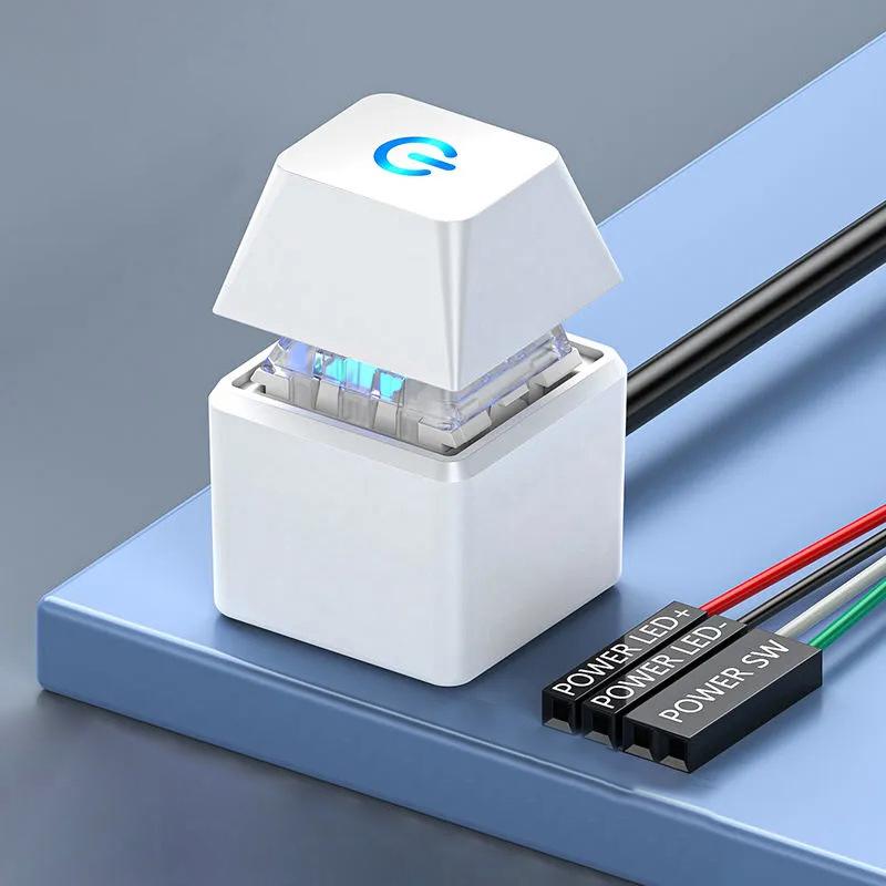 Pushbutton Desktop Computer Switch Pc Motherboard External Start Power 1.8M On/Off Button Extension Cable Round Startup Switch