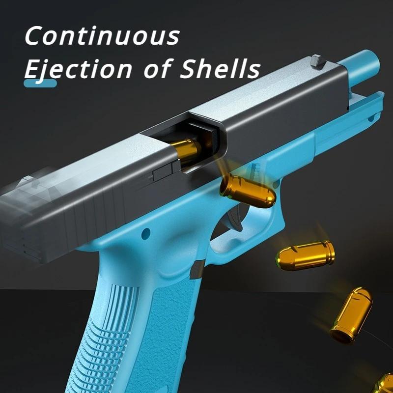 Автоматический пистолет-бластер с выбрасыванием гильз, модель, реквизит для взрослых и детей, игры на открытом воздухе CS, интерактивный реквизит, подарки для мальчиков